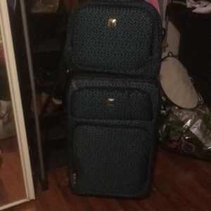 Turquoise luggage set carry on bag ,personal bag
